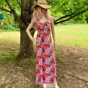Soybu Red Maxi Halter Dress